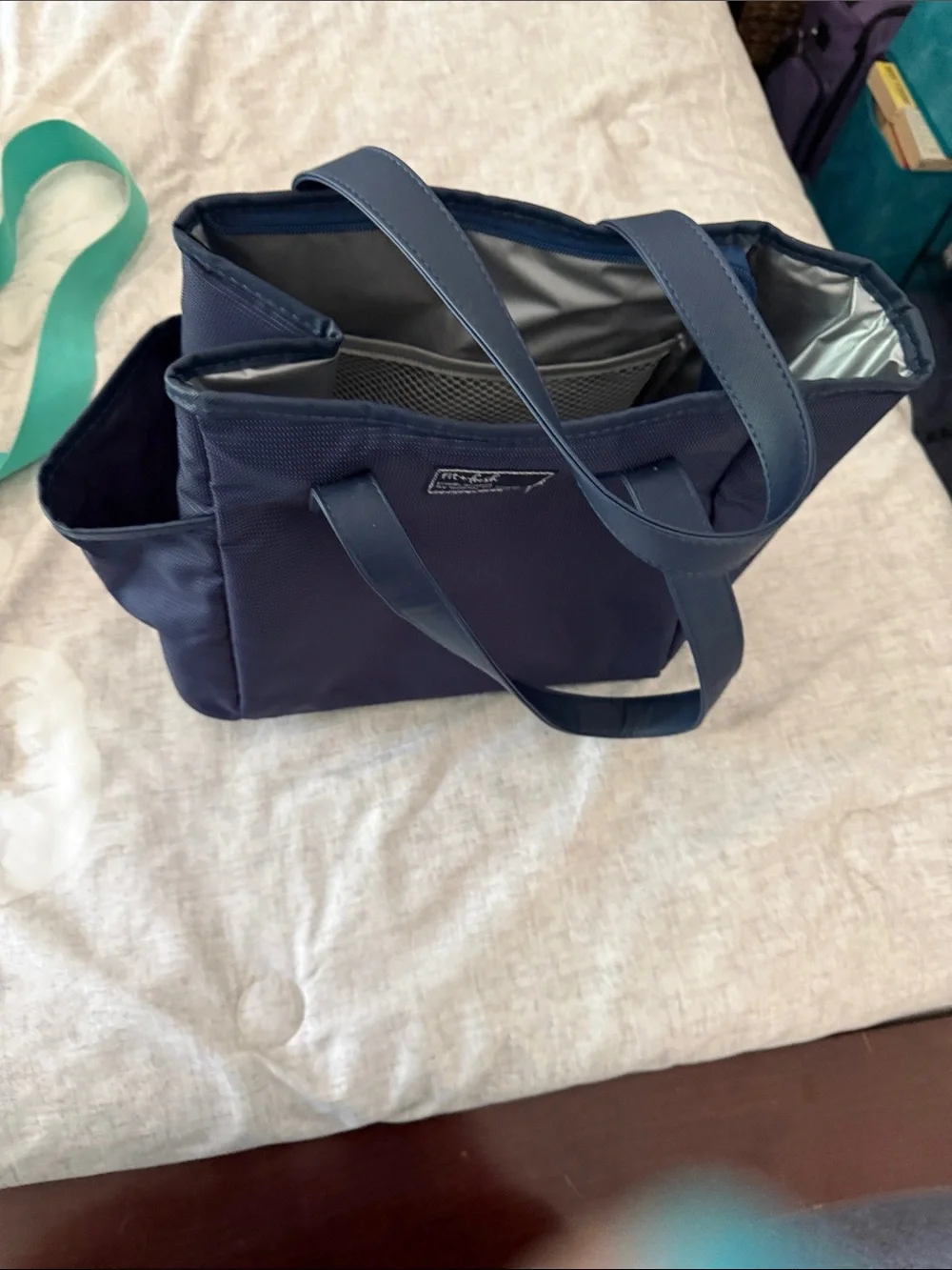Navy women’s lunch Bag with Multiple Pockets